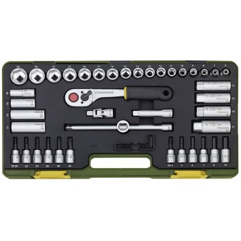 Компактный набор инструмента со средней флажковой трещоткой на 3/8 PROXXON 