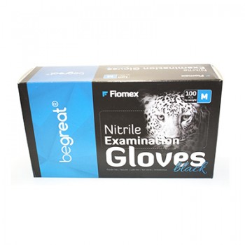 Перчатки чёрные нитриловые Fiomex размер M, L